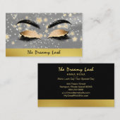 *~* Gold Stars Lashes Brows Extensions Girly Visitekaartje (Voorkant / Achterkant)