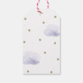 Gold Stars & Lavender Clouds Baby shower Hartelijk Cadeaulabel (Achterkant)