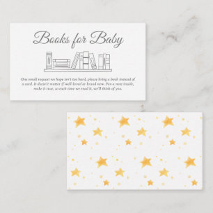 Gold Stars Livres pour Baby Invitation Insertion