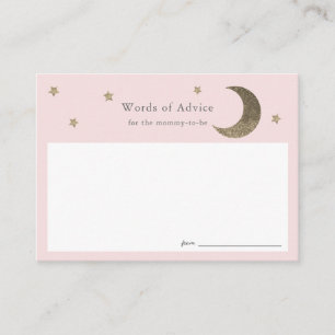 Gold Stars & Lune Rose Baby shower Cartes de conse