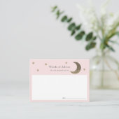 Gold Stars & Lune Rose Baby shower Cartes de conse (Debout devant)