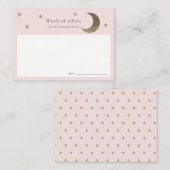 Gold Stars & Lune Rose Baby shower Cartes de conse (Devant / Derrière)