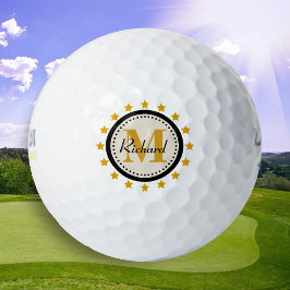 Gold Stars Monogram Golfballen