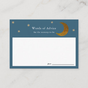 Gold Stars & Moon Baby shower Advice Cards Informatiekaartje
