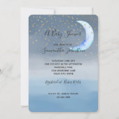 Gold Stars Moon Blue Ombre Kaart (Voorkant)