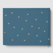 Gold Stars & Moon Navy Blue Baby shower Livre d'or (Verso)