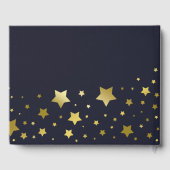 Gold Stars & Navy blauw Afstuderen Gastenboek (Achterkant)