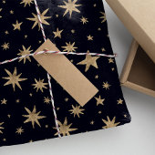 Gold Stars Navy Sky Trendy Starry Pattern Tissuepapier