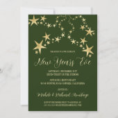 Gold Stars Nouvel An Invitation (Devant)