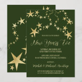 Gold Stars Nouvel An Invitation (Devant / Derrière)