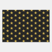 Gold Stars op zwart Inpakpapier Vel (Voorkant 2)