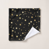 Gold Stars op zwarte achtergrond Bad Handdoek (Wasdoekje)