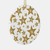 Gold Stars ornament round white (Rechts)