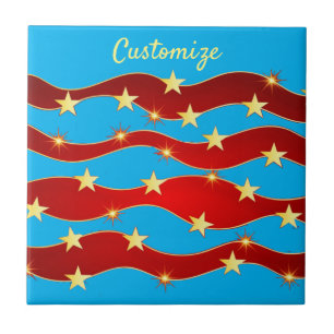Gold Stars Patriotic Sky Thunder_Cove  Tegeltje
