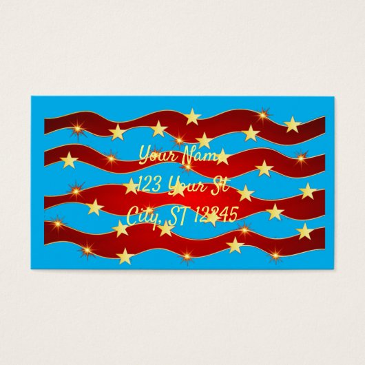 Gold Stars Patriotic Sky Thunder_Cove Visitekaartje (Voorkant)