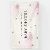Gold Stars & Pink Clouds Baby shower Banner (Verticaal)
