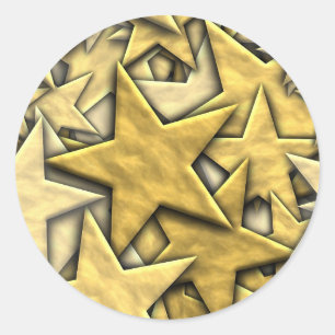 Gold Stars Ronde Sticker