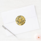 Gold Stars Ronde Sticker (Envelop)