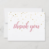 Gold Stars Roze Script Rustisch Bedankt voor korti (Voorkant)
