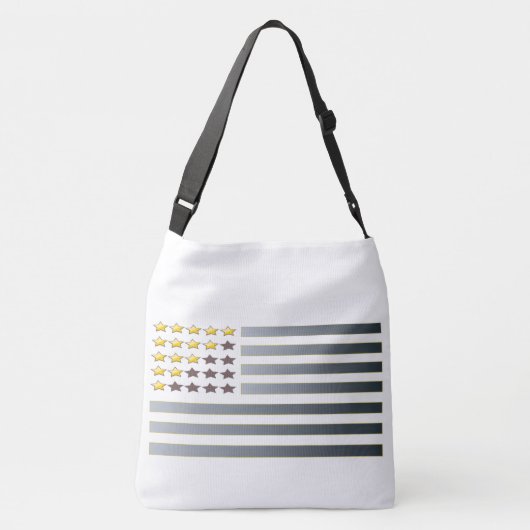 Gold Stars Silver Stripes Crossbody Tas (Achterkant)