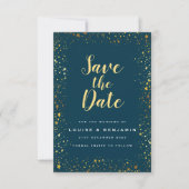 Gold Stars Sparkle Enregistrer la carte Date (Devant)