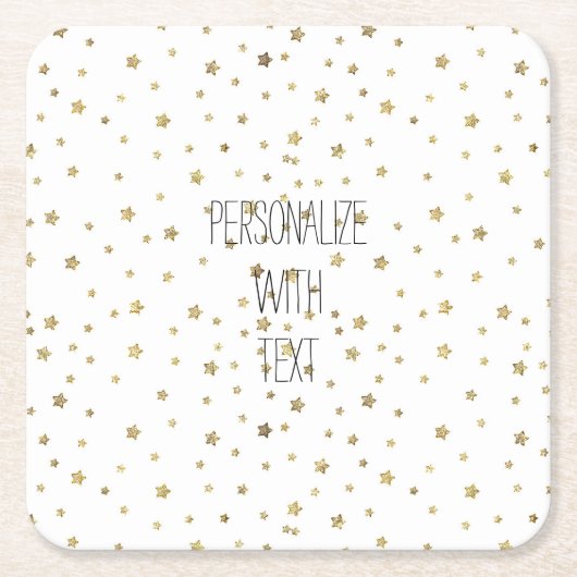 Gold Stars Vierkante Kartonnen Onderzetter (Voorkant)