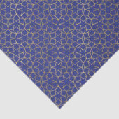 Gold Stars Weefpapier Arabesque Pattern Blue Tissuepapier (Detail)