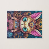 Gold Steampunk Cat Robot Legpuzzel (Horizontaal)