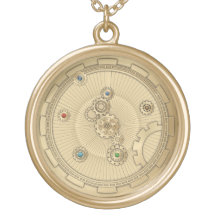Gold Steampunk Gold Plantgeplaatst Ketting