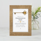 Gold Steampunk Housewarming Party Kaart (Staand voorkant)