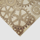 Gold Steampunk-versnellingspatroon, retro futurist Tissuepapier (Detail)