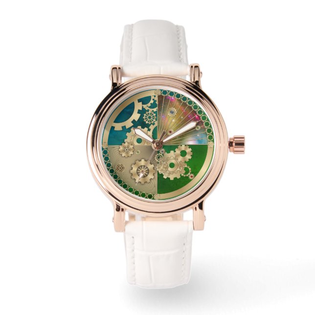 Gold Steampunk Watch Horloge (Voorkant)