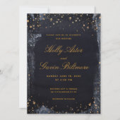 Gold Sterrennacht Wedding Kaart (Voorkant)