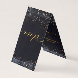Gold Sterrennacht Wedding Online RSVP Folded Kaart Visitekaartjes