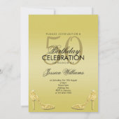 Gold Stiletto & Treble Clef Invitation d'anniversa (Dos)