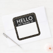 Gold Stippen Hallo mijn naam is Sticker (Envelop)