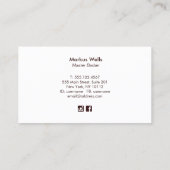 Gold  Straight Razor Master Barber Visitekaartje (Achterkant)