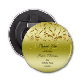 Gold Streamers & Confetti Birthday Party  Button Flesopener (Voorkant)