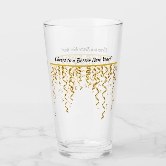 Gold Streamers, een beter nieuwjaar Glas (Voorkant)