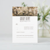 Gold String éclaire les cartes RSVP de mariage rus (Debout devant)
