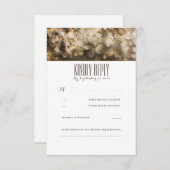 Gold String éclaire les cartes RSVP de mariage rus (Devant / Derrière)