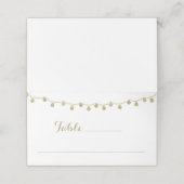 Gold String Lights Diner Mariage Cartes de place (Extérieur déplié)