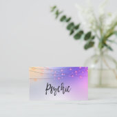 *~* Gold String Lights Ombre Pastel Psychic Medium Visitekaartje (Staand voorkant)