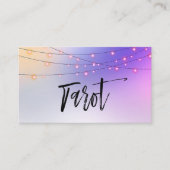*~* Gold String Lights Ombre Pastel Tarot Reader Visitekaartje (Voorkant)