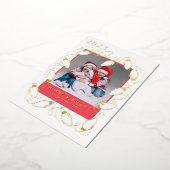 Gold String Lights Vrolijke Kerstfoto Kaart (Gedraaid)