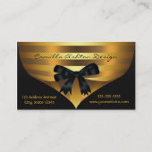 Gold Stripe Black Gold Elegant Carte de visite (Dos)