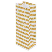 Gold Stripe Gift-tas Wijn Cadeautas (Achterkant Gekanteld)