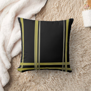 Gold Stripe op zwart Sierkussen