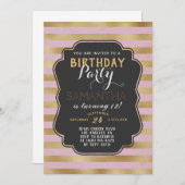 Gold Striped Birthday Kaart (Voorkant / Achterkant)