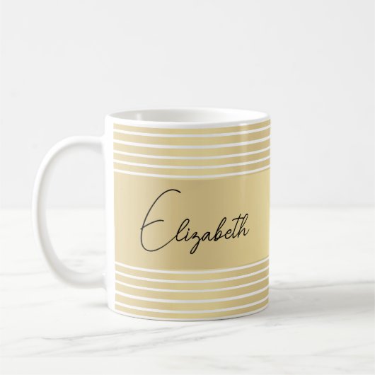 Gold Striped Custom Script Name Sjabloon Koffiemok (Links)